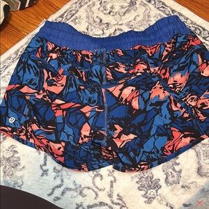 Lululemon Blue and Pink Patterned Athletic Shorts